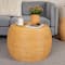 Hello Honey® 18" Natural Wide Rattan Round Accent Table